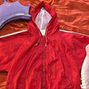 Red Outbrook zip up Windbreaker